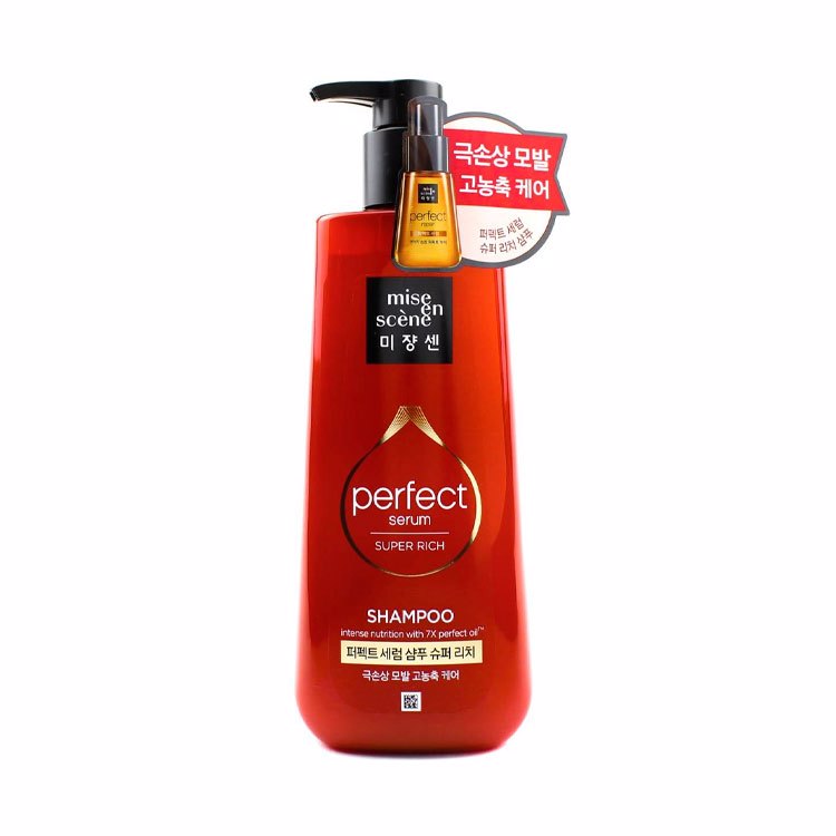 MISE-EN-SCENE PERFECT SERUM SUPER RICH SHAMPOO (680ml), Шампунь для поврежденных волос (680мл)
