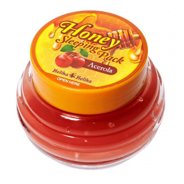 HOLIKA HOLIKA HONEY SLEEPING PACK ACEROLA (90ml), Медовая ночная маска с экстрактом вишни (90мл)