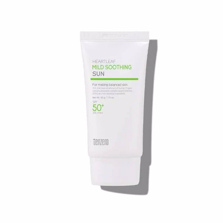 TENZERO HEARTLEAF MILD SOOTHING SUN SPF 50+ PA++++ (50ml), Успокаивающее солнцезащитное средство (50мл)