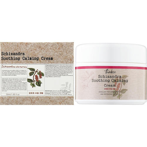 Thinkco Schizandra Soothing Calming Cream - Успокаивающий крем с лимонником для комбинированной и жирной кожи лица — изображение 2