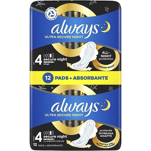 Always Ultra Secure Night Instant Dry Protection, Гигиенические прокладки, 12 шт. — изображение 2