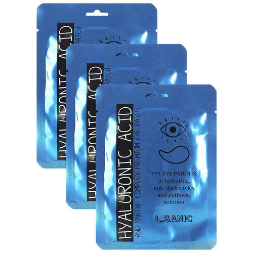L'Sanic Патчи гидрогелевые с гиалуроновой кислотой - Hyaluronic acid marine complex, 1шт*3уп