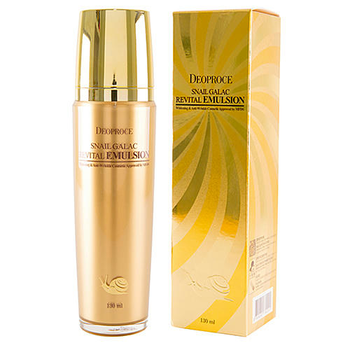 Deoproce Эмульсия для лица с муцином улитки - Snail galac revital emulsion, 130мл