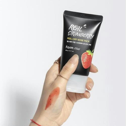 FarmStay Маска-пленка с экстрактом клубники для носа - Real strawberry peel-off nose pack, 60г — изображение 3