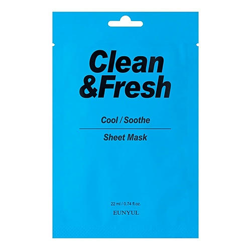 Eunyul Маска тканевая для охлаждающего и успокаивающего эффекта- Clean&fresh cool/soothe mask, 22мл