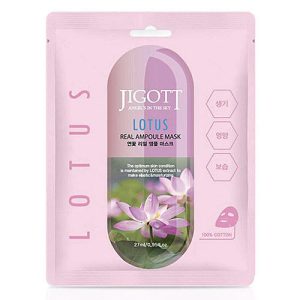 Jigott Маска ампульная с экстрактом лотоса - Lotus real ampoule mask, 27мл