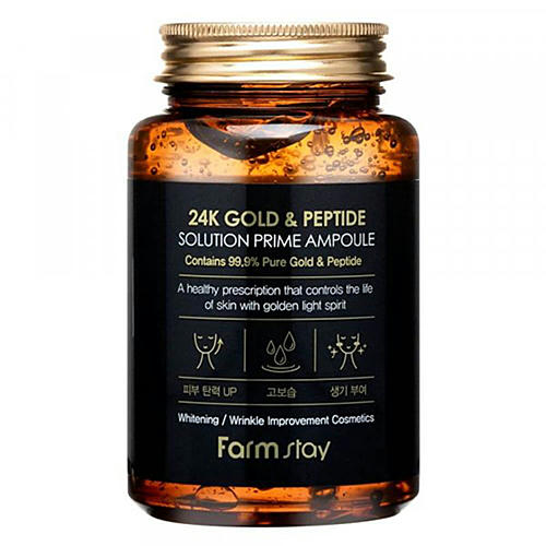 FarmStay Сыворотка ампульная с 24K золотом и пептидами - Ampoule serum with 24k gold and pep, 250мл — изображение 2