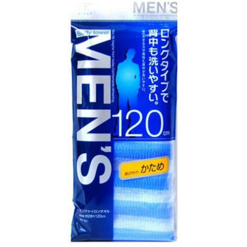 Aisen Мочалка массажная мужская жесткая, 28*120см, синяя в полоску - Men's skin texture, 1шт