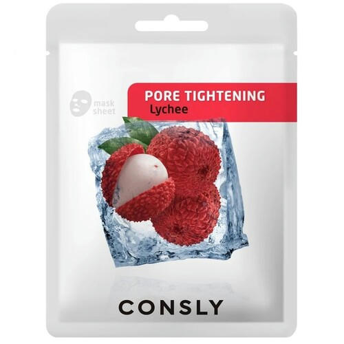 Consly Маска тканевая с экстрактом личи - Lychee pore-tightening mask pack, 5шт*20мл — изображение 3