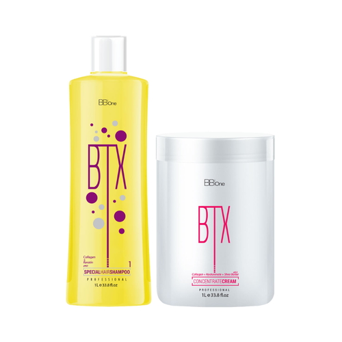 BB ONE, Набор ботокс для волос BTX CONCENTRATE Cream (шаг 1 + шаг 2), 2x1000 мл