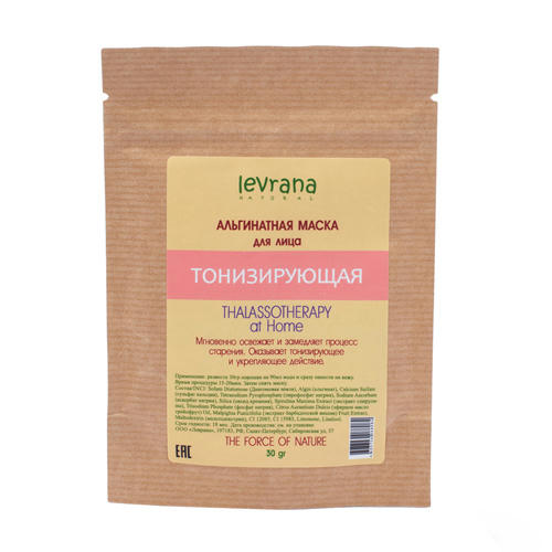 LEVRANA, Альгинатная маска для лица «Тонизирующая», 500 гр