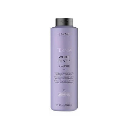 LAKME, Тонирующий шампунь для нейтрализации желтого оттенка волос White Silver, 1000 мл