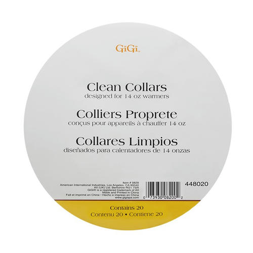 GIGI, Бумажные воротнички на аппараты для разогрева воска в банках Clean Collars, 20 шт