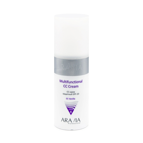ARAVIA, CC-крем защитный SPF-20 Multifunctional CC Cream Face vanilla 01, 150 мл