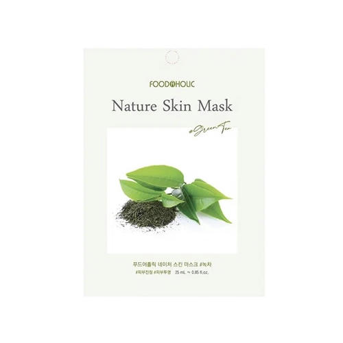 FOODAHOLIC, Тканевая маска для лица с экстрактом зеленого чая Nature Skin Mask, 25 гр