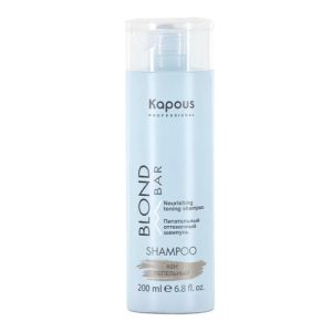 KAPOUS, Питательный оттеночный шампунь для оттенков блонд Blond Bar Ash, 200 мл