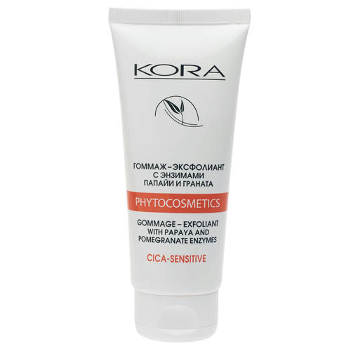 KORA, Гоммаж-эксфолиант с энзимами папайи и граната CICA - SENSITIVE, 100 мл