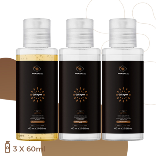 NANO BRAZIL, Набор для волос COLLAGEN (шаг 1 + шаг 2 + шаг 3), 3х60 мл