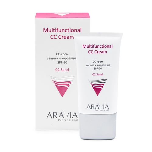 ARAVIA, CC-крем защитный SPF-20 Multifunctional CC Cream Sand 02 Face, 50 мл