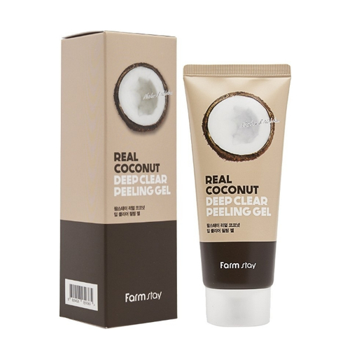 FARMSTAY, Отшелушивающий пилинг-гель с экстрактом кокоса Real Coconut Deep Clear Peeling Gel, 100 мл — изображение 2