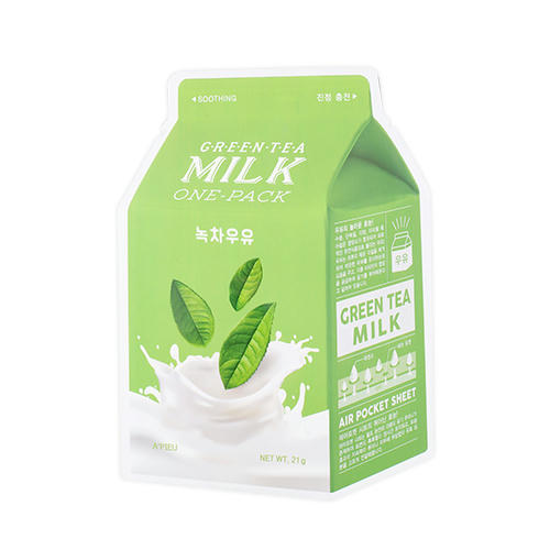 A'PIEU Молочная маска с экстрактом зеленого чая Milk One Pack Greentea Milk