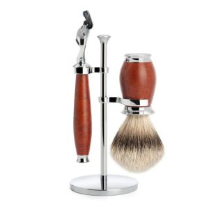 Бритвенный набор MUEHLE PURIST, бриар, барсучий ворс высшей категории Silvertip, бритва Fusion