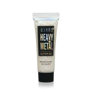Глиттер - гель для век USHAS Heavy Metal, Белый с розовым, 20г