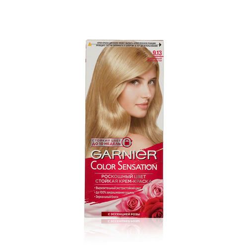 Крем - краска Garnier Color Sensation стойкая для волос 9.13 Кремовый перламутр — изображение 2