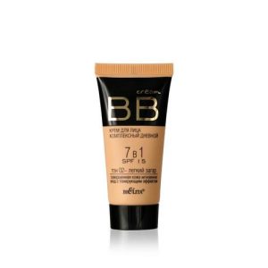 BB крем для лица Bielita 7 в 1 комплексный дневной SPF 15 02 Легкий загар 30мл