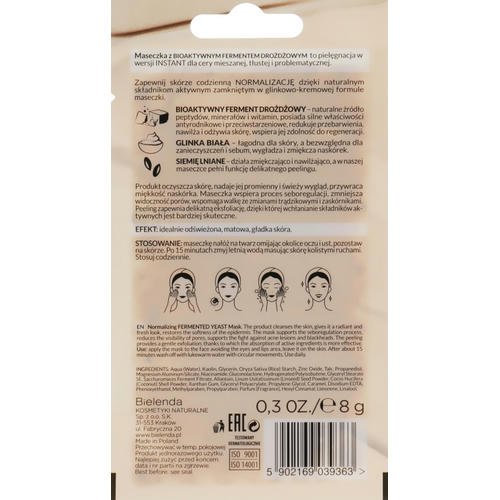 Bielenda Fermented Yeast Linseed Mask - Маска для лица с ферментами, 8 г. — изображение 2