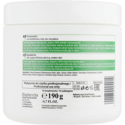 Bielenda Professional Algae Spirulina Face Mask - Альгинатная маска для лица со спирулиной, 190 г. — изображение 2