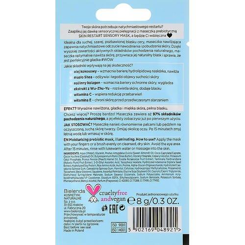 Bielenda Skin Restart Sensory Moisturizing Prebiotic Mask (пробник) - Увлажняющая пребиотическая маска для лица, придающая сияние, 8 г. — изображение 2