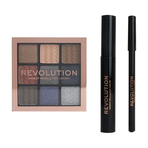 Набор декоративной косметики `REVOLUTION` SMOKEY EYES (палетка теней для век, тушь для ресниц, карандаш для глаз) — изображение 2