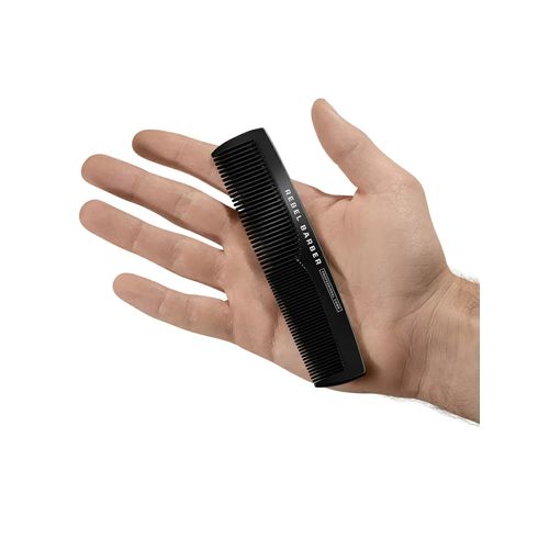 Rebel Barber Men's Comb Total Black - Премиальная мужская расческа — изображение 4