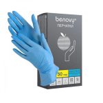 Перчатки нитрил Benovy L голубые, 50 пар