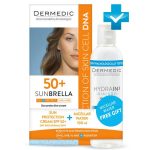 Дермедик Набор для сухой и нормальной кожи: солнцезащитный крем SPF 50+ 50 г и Мицеллярная вода Гидреин 3 Гиалуро Hialuro Micellar Water H20 100 мл (Dermedic, Sunbrella)