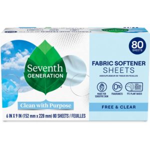 Seventh Generation салфетки для сушильной машины Free & Clear Fragrance Free 80 шт
