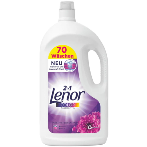 Гель для стирки цветного белья Lenor amethyst flower dream защита цвета, аромат Аметист, 3.85 л 70 стирок