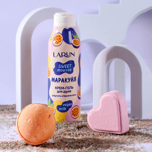 Гель-крем для душа Larun Sweet mousse Маракуйя, 400мл — изображение 2