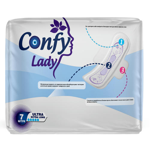 Confy Lady Гигиенические женские прокладки ULTRA EXTRALONG, 7 шт — изображение 2