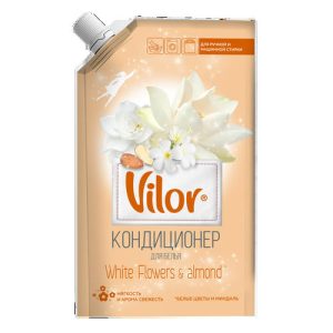 Кондиционер для белья VILOR Миндаль и белые цветы, 1000 мл