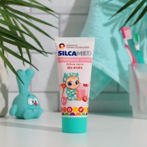 Зубная паста детская Silcamed 65мл клубничный йогурт 2+