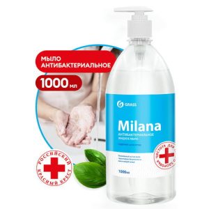 Grass: Милана 1л жидкое мыло Антибактериальное с дозатором