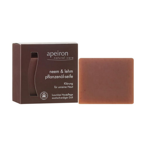 Натуральное мыло "Ним и глина" для проблемной кожи, Apeiron Neem & Clay Plant Oil Soap — изображение 2