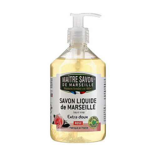 Жидкое марсельское мыло "Роза", Maitre Savon De Marseille Savon Liquide De Marseille Rose Liquid Soap