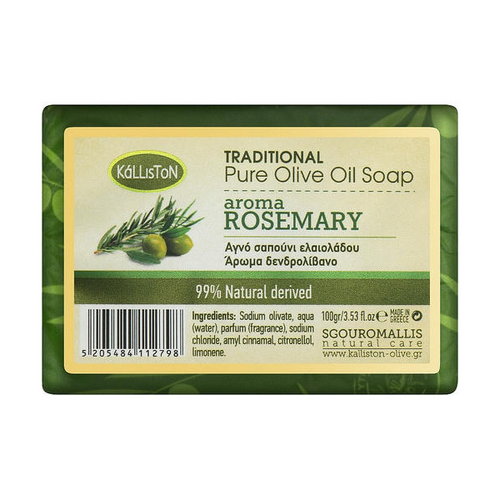 Традиционное мыло с оливковым маслом "Розмарин", Kalliston Traditional Pure Olive Oil Soap With Aroma Rosemary