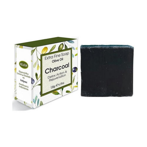 Мыло с древесным углем, Kalliston Extra Fine Soap Olive Oil With Charcoal