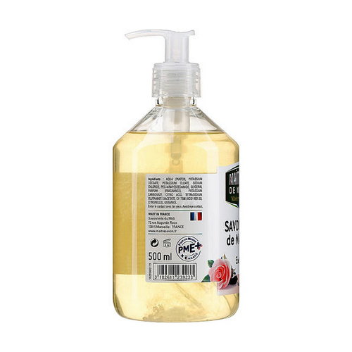 Жидкое марсельское мыло "Роза", Maitre Savon De Marseille Savon Liquide De Marseille Rose Liquid Soap — изображение 2