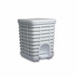 Мусорное ведро пластиковое с педалью Palm, 9 л, 21 x 22 x 27,5 cм, цвет белый