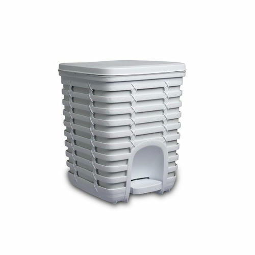 Мусорное ведро пластиковое с педалью Palm, 9 л, 21 x 22 x 27,5 cм, цвет белый